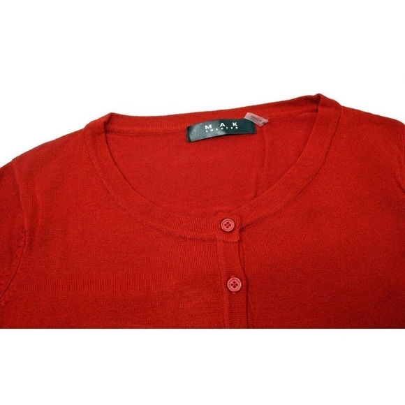 Classic Red Button Up Cardigan Sweater 3/4 Length Sleeve Plus Size 2X - Hey Viv - Picture 2 of 7